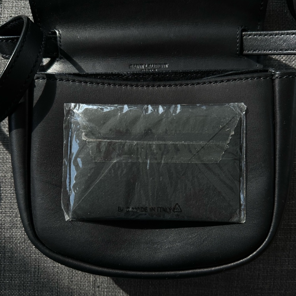 Yves Saint Laurent Black Crossbody Bag with Gold Logo - Picture 5 of 6